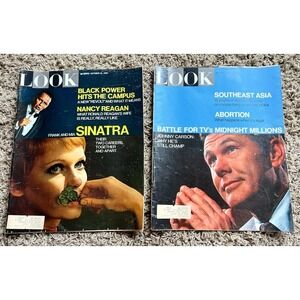 Lot of 2 LOOK 1967 | Frank Sinatra, Nancy Regan, Johnny Carson,